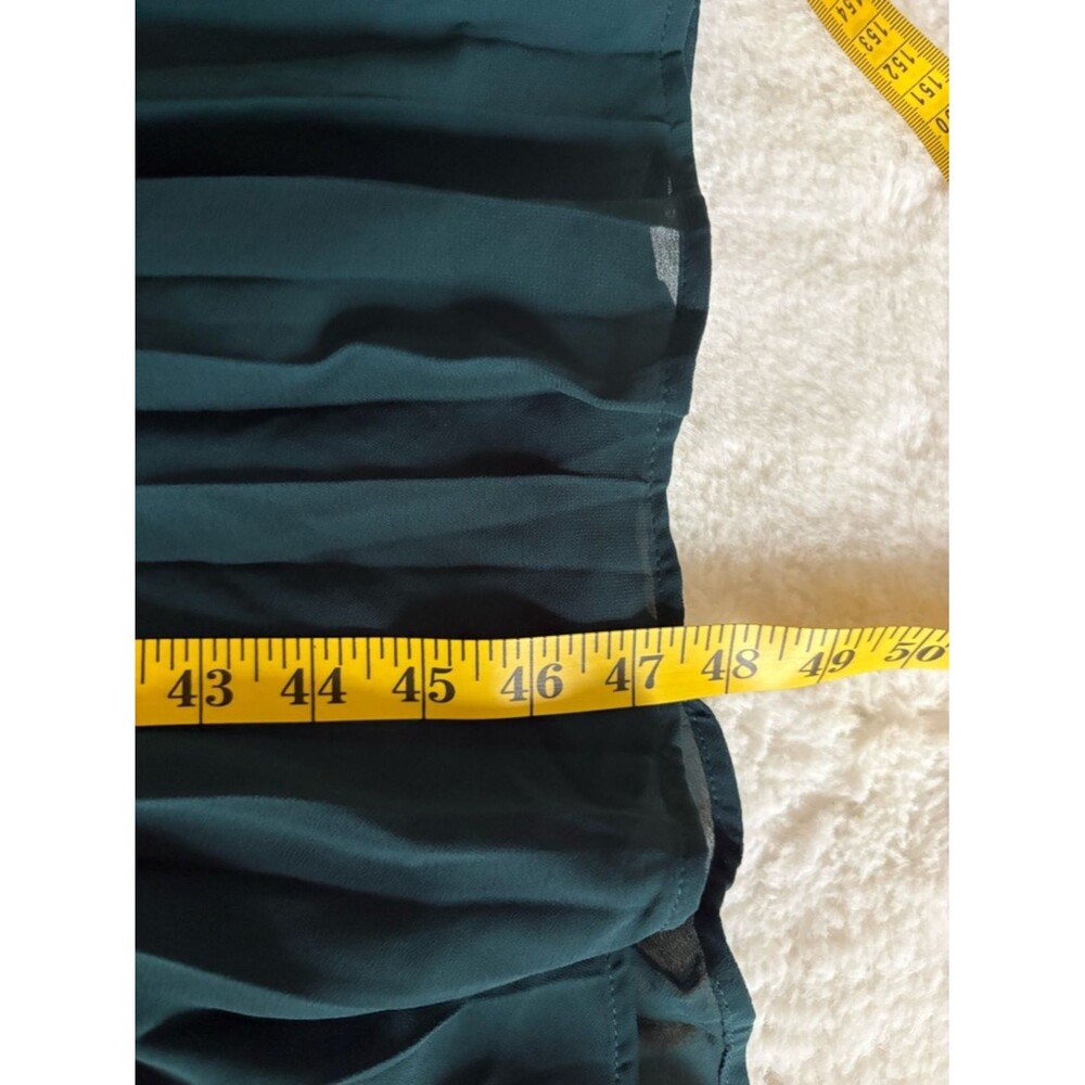 Lulus Wondrous Muse Emerald Pleated One-Shoulder Midi Dress Size XL NWT Wedding - Picture 6 of 8